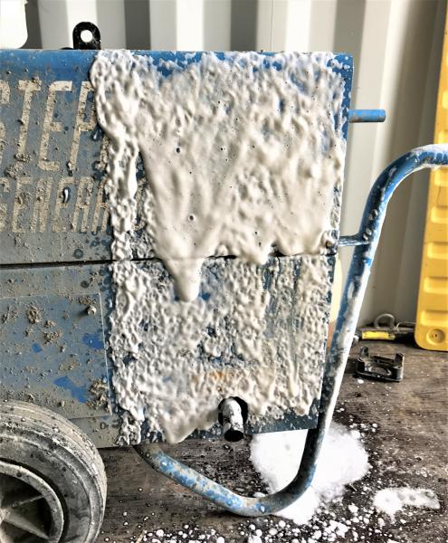 Cretebeater pulvérisé sur machine